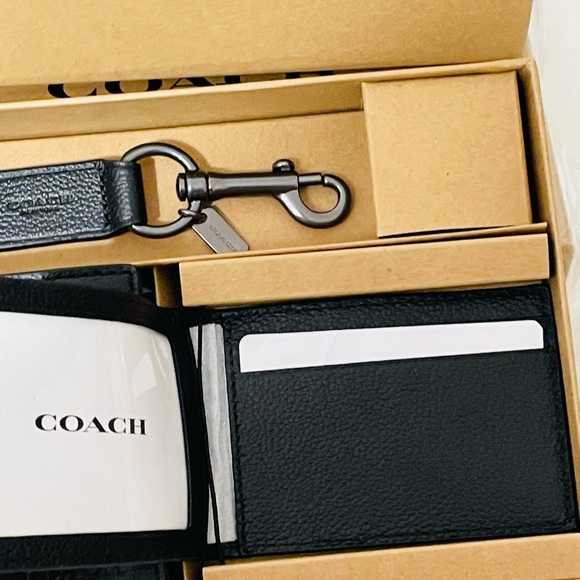 NWT Coach Boxed 3 in 1 Wallet Gift Set Black - Picture 4 of 6